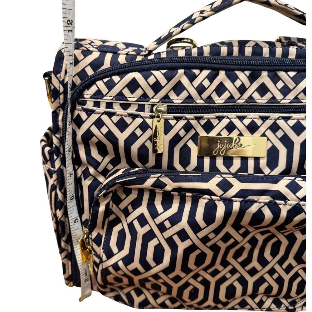 Jujube BFF Diaper Bag Duchess‎ Navy Cream Geometric Backpack Messenger Bag